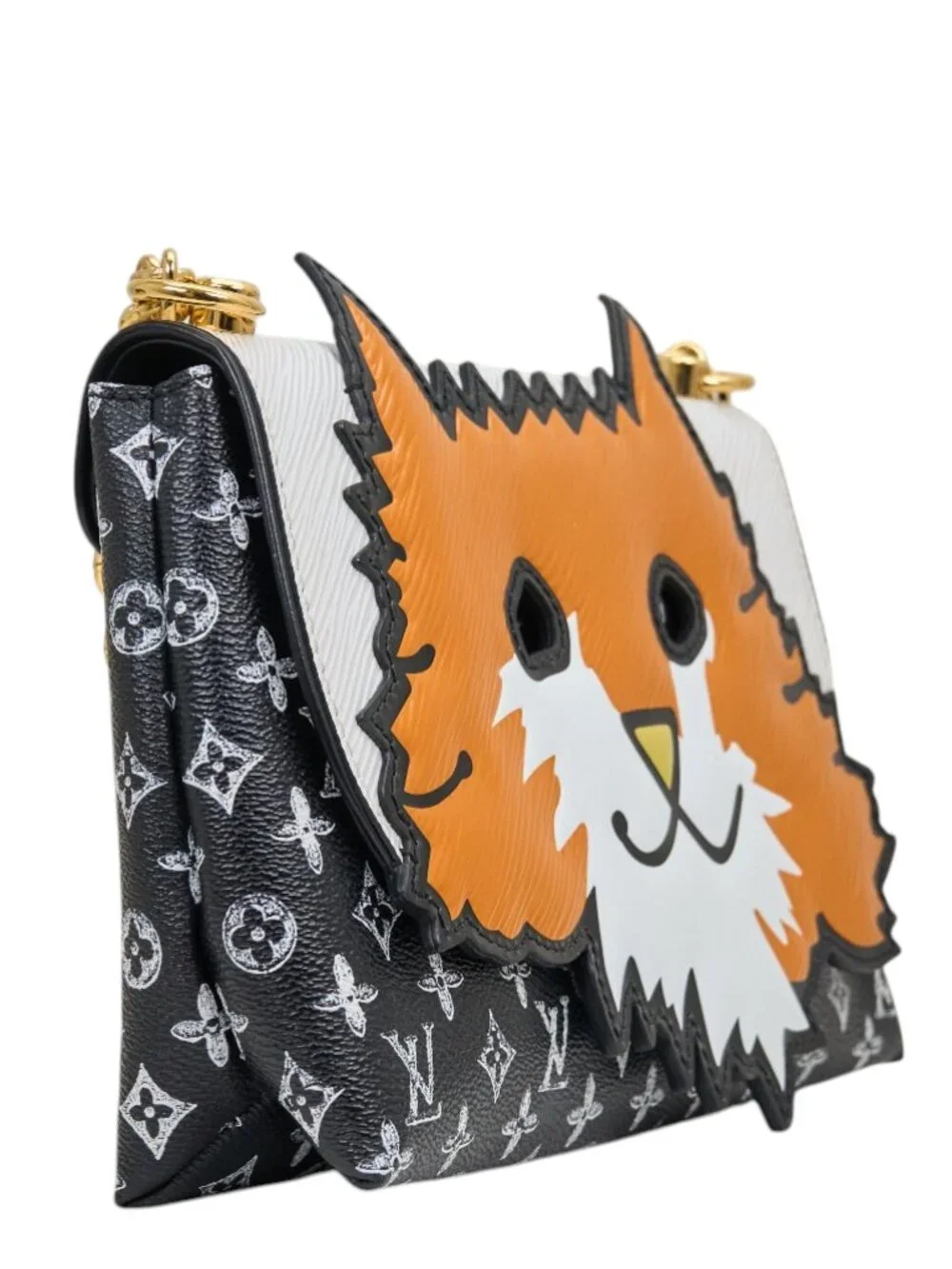 Louis Vuitton Chain Pochette Catogram Orange Cat